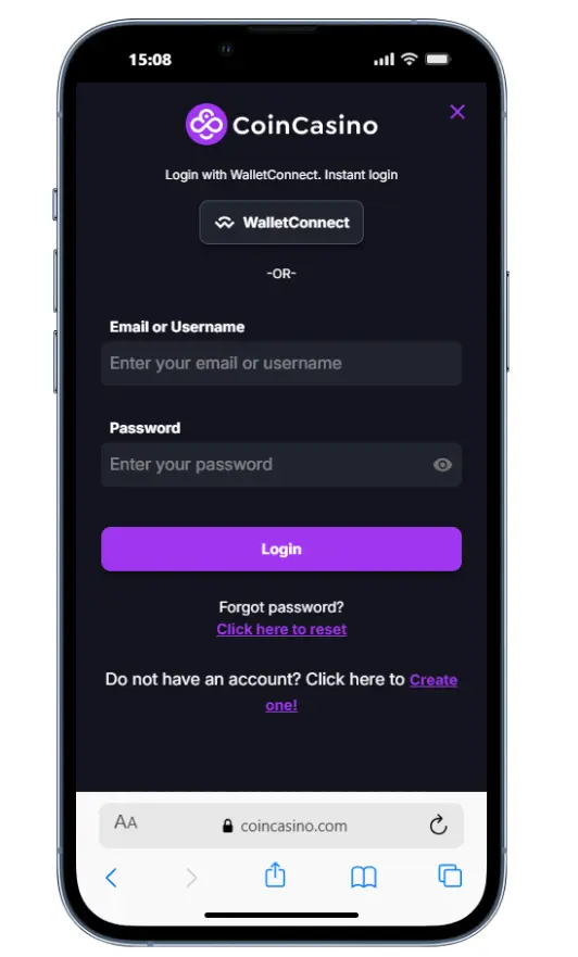 How to Access Your Account Using the CoinCasino App