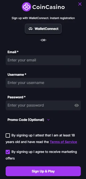 How to Register on the CoinCasino Official Website